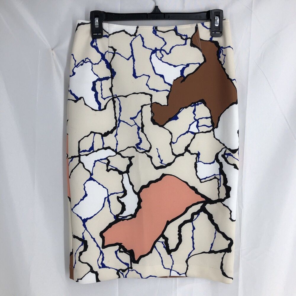 Yigal Azrouel Cream Multicolor Geometric Print Tapered Skirt 6